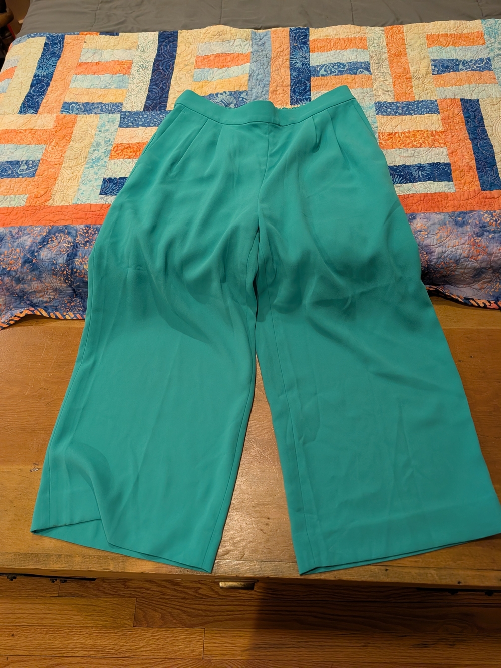 J.Crew 365 Women's Teal Wide-Leg Cropped Pants